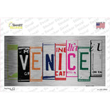 Venice License Plate Art Brushed Chrome Novelty Sticker Decal
