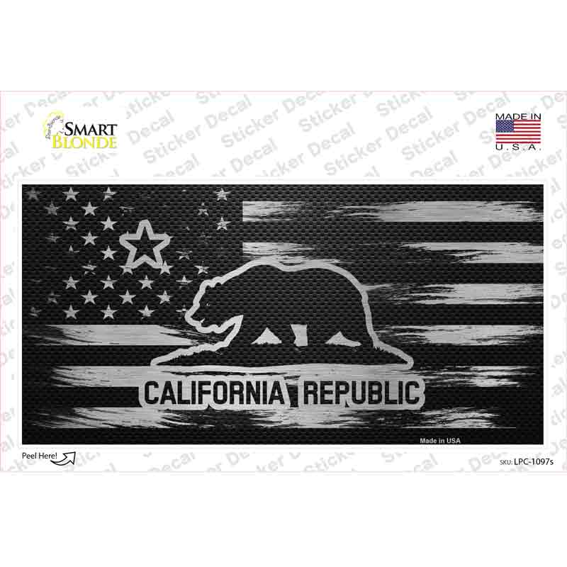 California Carbon Fiber Novelty Sticker Decal