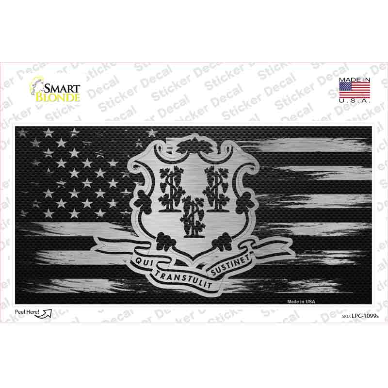 Connecticut Carbon Fiber Novelty Sticker Decal