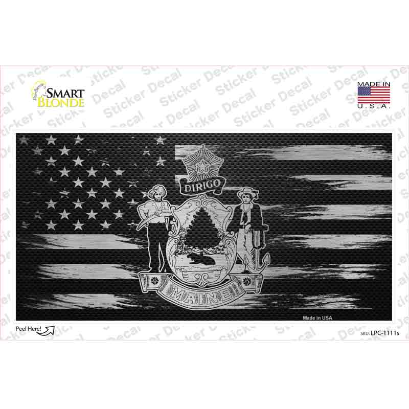 Maine Carbon Fiber Novelty Sticker Decal