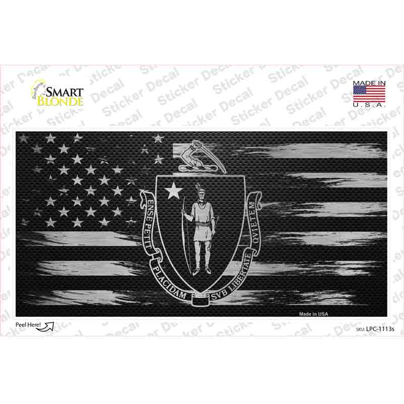 Massachusetts Carbon Fiber Novelty Sticker Decal