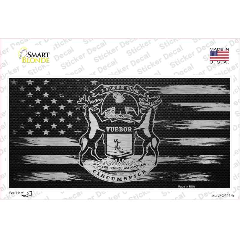 Michigan Carbon Fiber Novelty Sticker Decal
