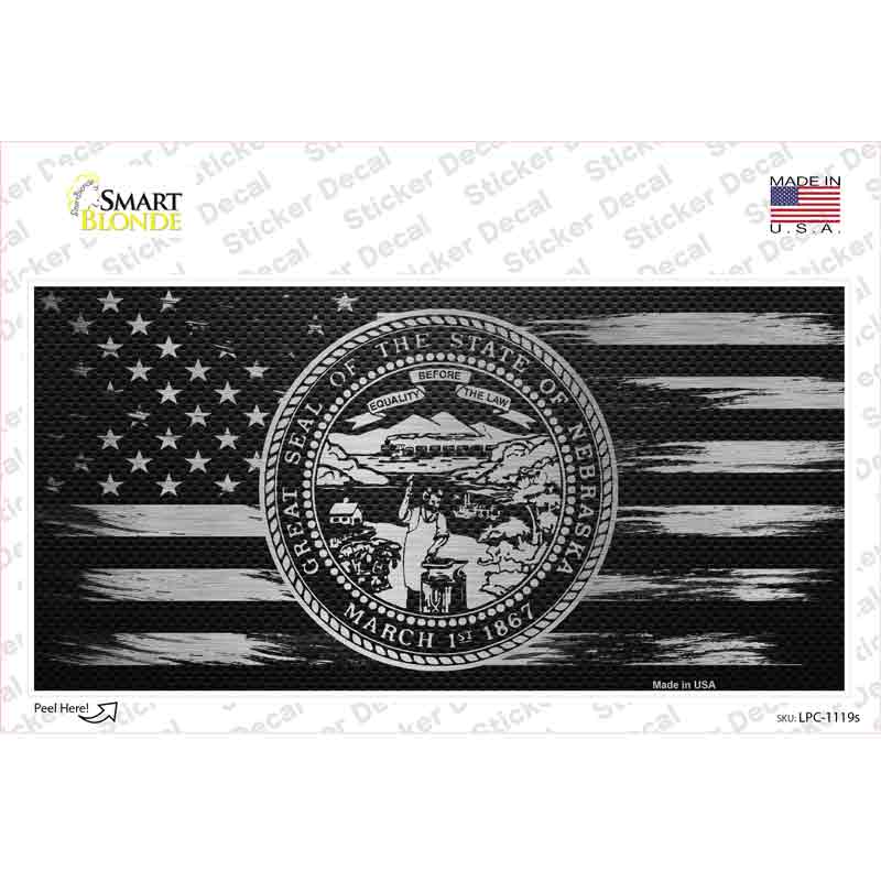 Nebraska Carbon Fiber Novelty Sticker Decal