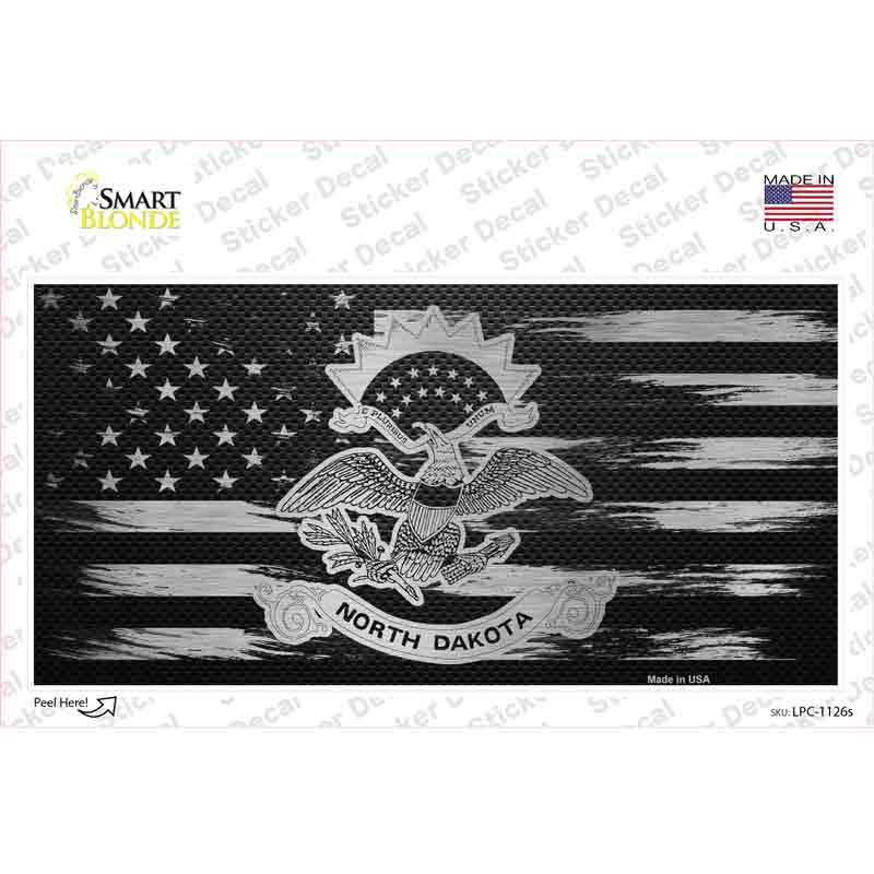 North Dakota Carbon Fiber Novelty Sticker Decal