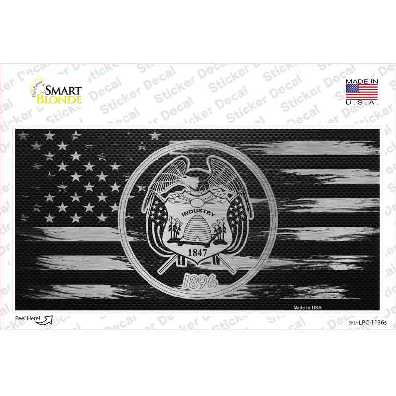 Utah Carbon Fiber Novelty Sticker Decal