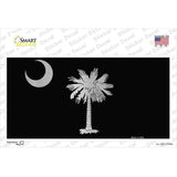Palmetto Flag Brushed Chrome Novelty Sticker Decal