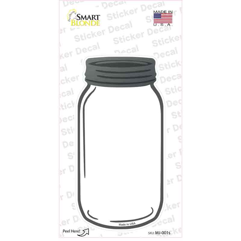 White Novelty Mason Jar Sticker Decal