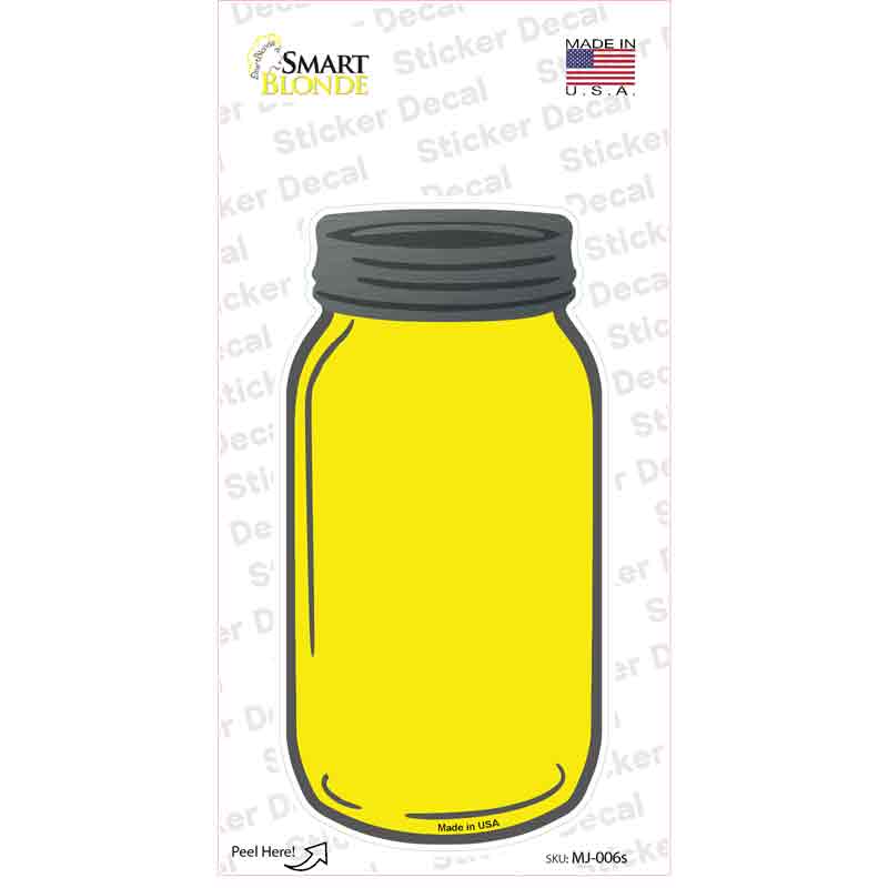 Yellow Novelty Mason Jar Sticker Decal