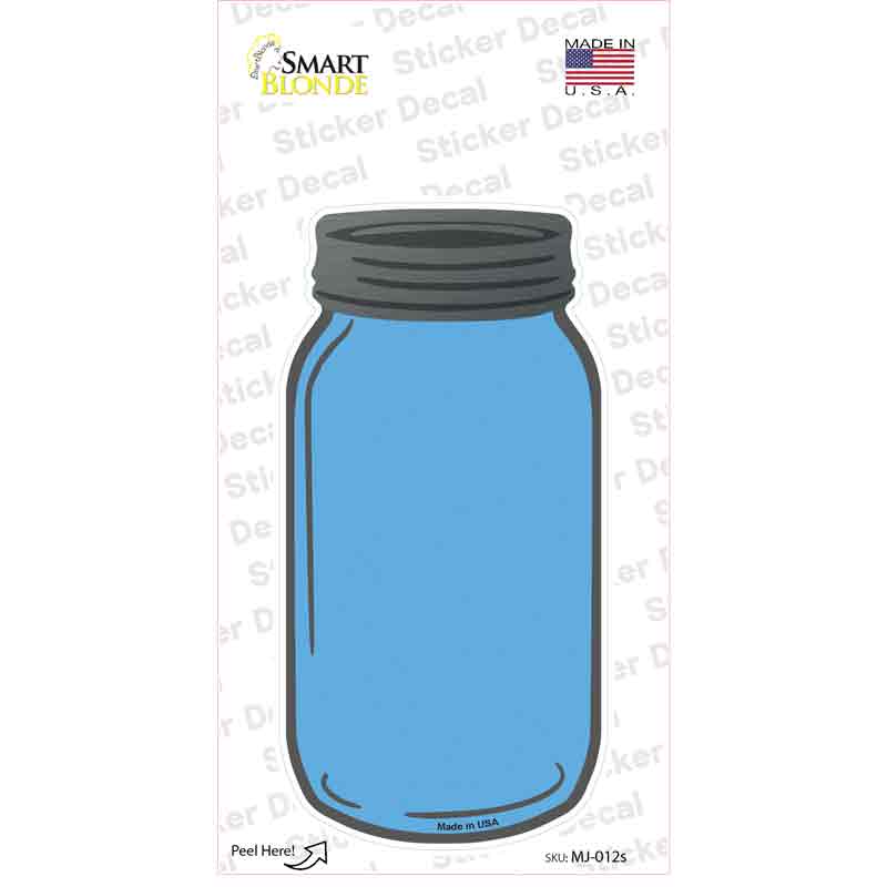 Light Blue Novelty Mason Jar Sticker Decal