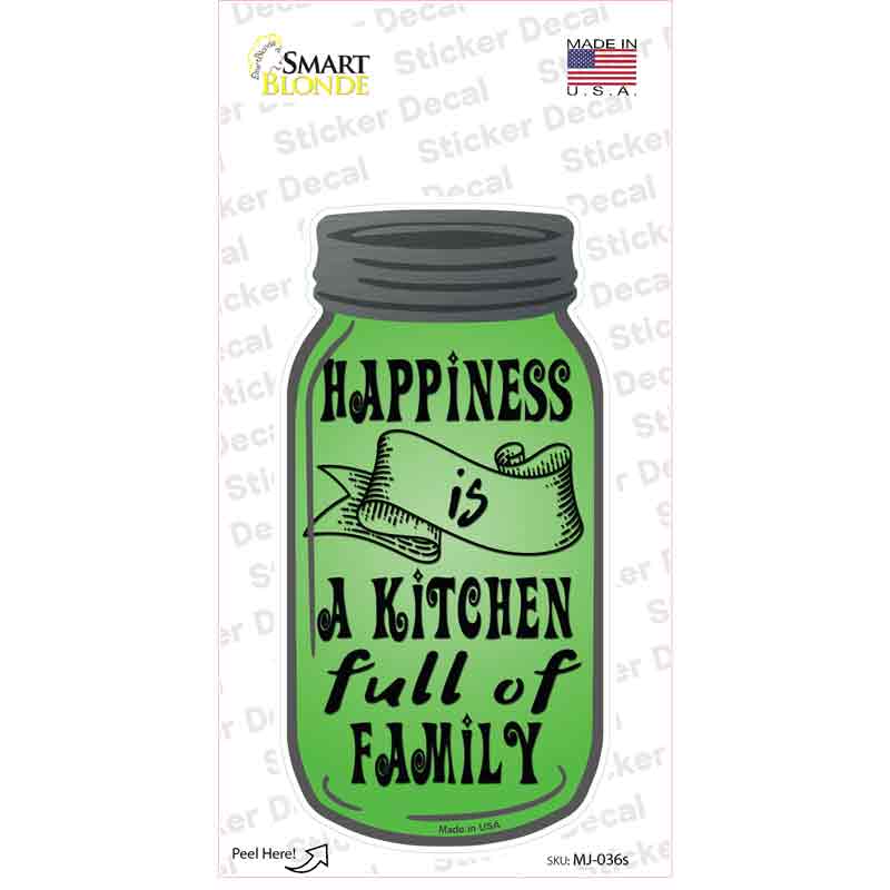 Happiness Full Kitchen Novelty Mason Jar Sticker Decal