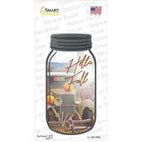 Hello Fall Cursive Novelty Mason Jar Sticker Decal