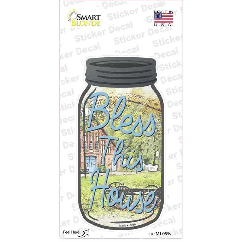 Bless This House Novelty Mason Jar Sticker Decal