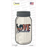 Love Delaware Silhouette Novelty Mason Jar Sticker Decal