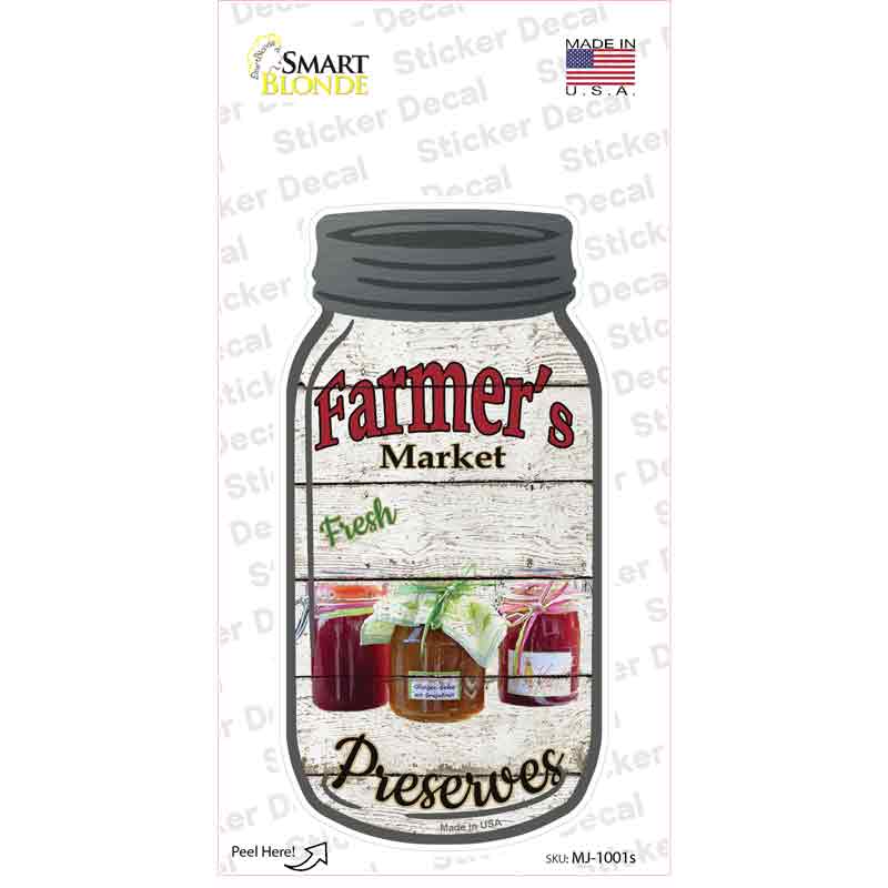 Preserves Farmers Market Novelty Mason Jar Sticker Decal