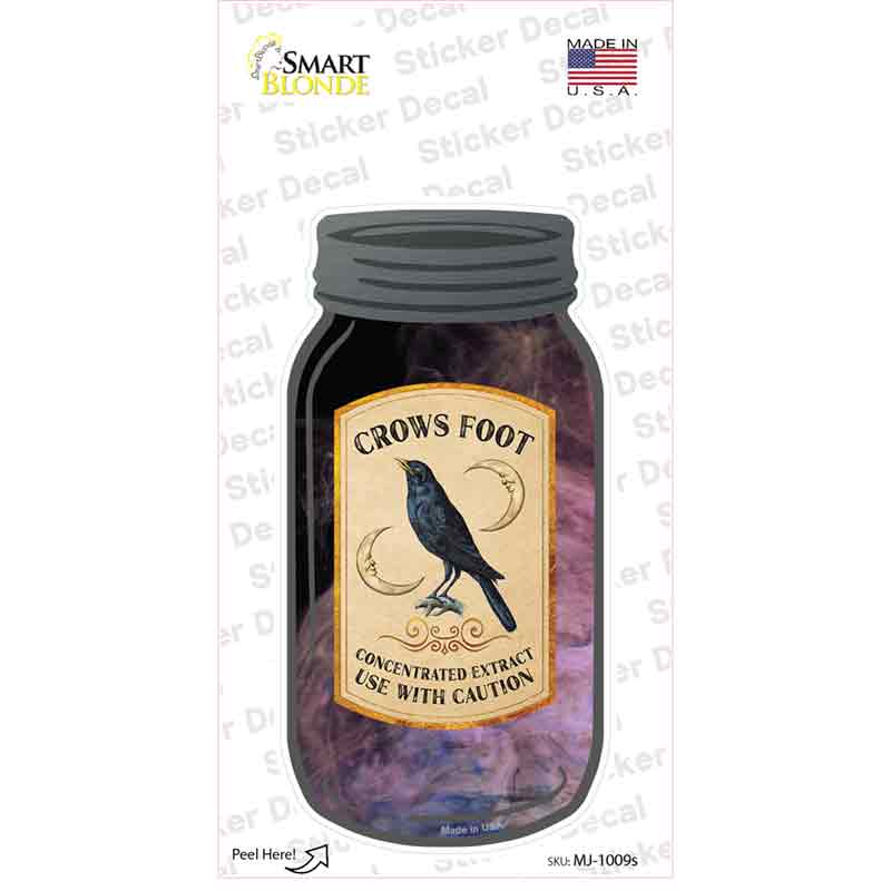 Crows Foot Novelty Mason Jar Sticker Decal