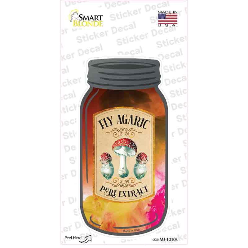 Fly Agaric Novelty Mason Jar Sticker Decal