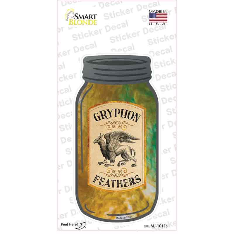 Gryphon Feathers Novelty Mason Jar Sticker Decal