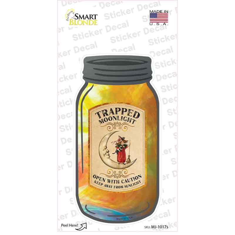 Trapped Moonlight Novelty Mason Jar Sticker Decal