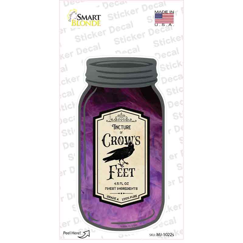 Crows Feet Novelty Mason Jar Sticker Decal