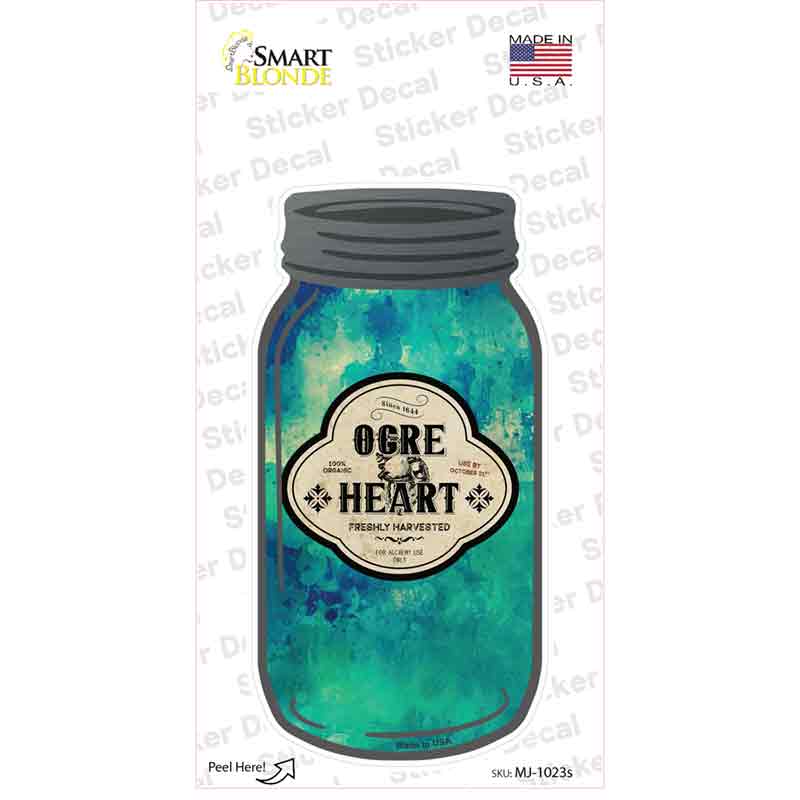 Ogre Heart Novelty Mason Jar Sticker Decal