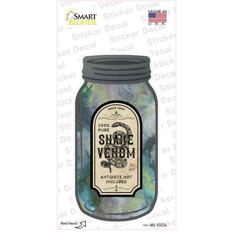 Pure Snake Venom Novelty Mason Jar Sticker Decal