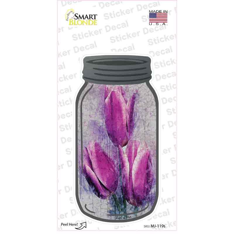 Purple Tulip Watercolor Novelty Mason Jar Sticker Decal
