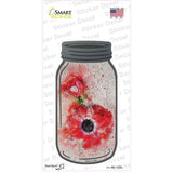 Red Flower Watercolor Novelty Mason Jar Sticker Decal