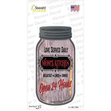 Moms Kitchen Open 24 Hours Novelty Mason Jar Sticker Decal