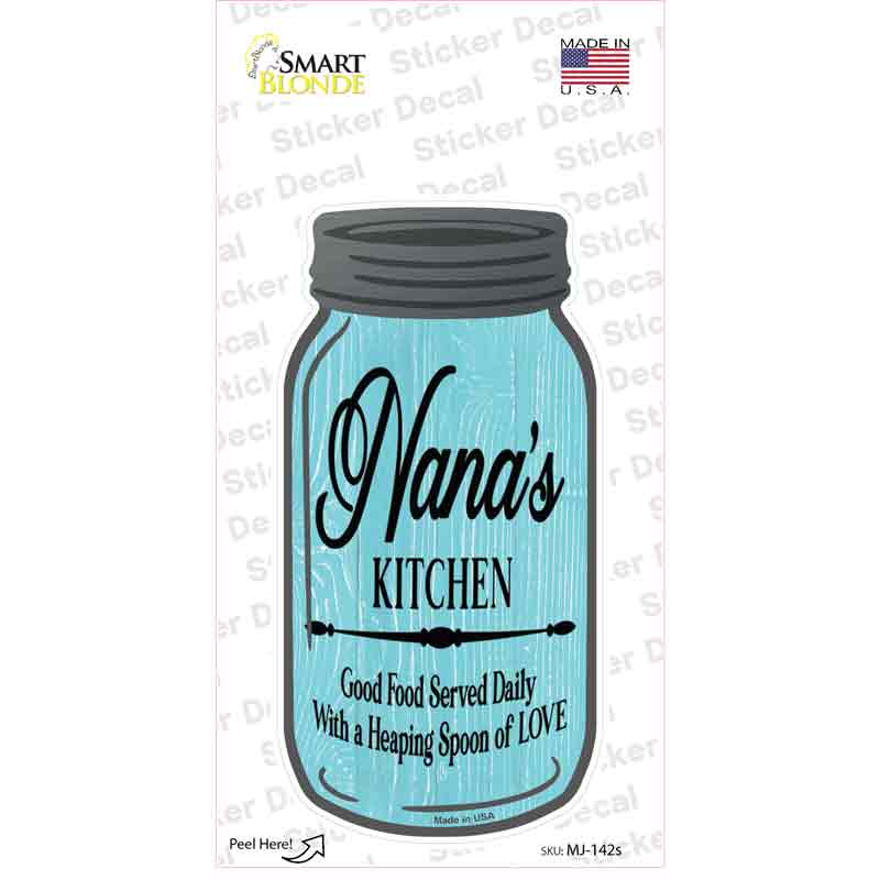 Nanas Kitchen Love Novelty Mason Jar Sticker Decal