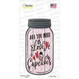 Love and Cupcakes Novelty Mason Jar Sticker Decal