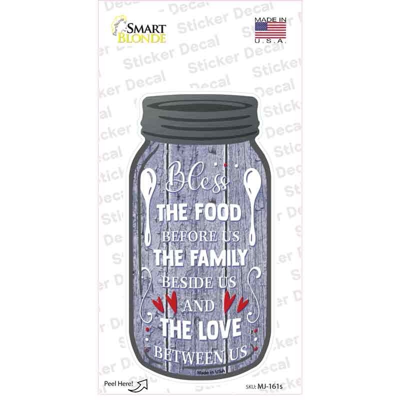 Bless Food Family Love Novelty Mason Jar Sticker Decal