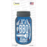 BBQ Time Blue Novelty Mason Jar Sticker Decal