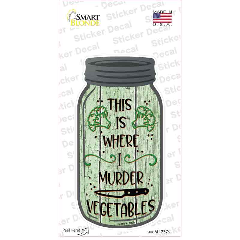 Murder Vegetables Novelty Mason Jar Sticker Decal