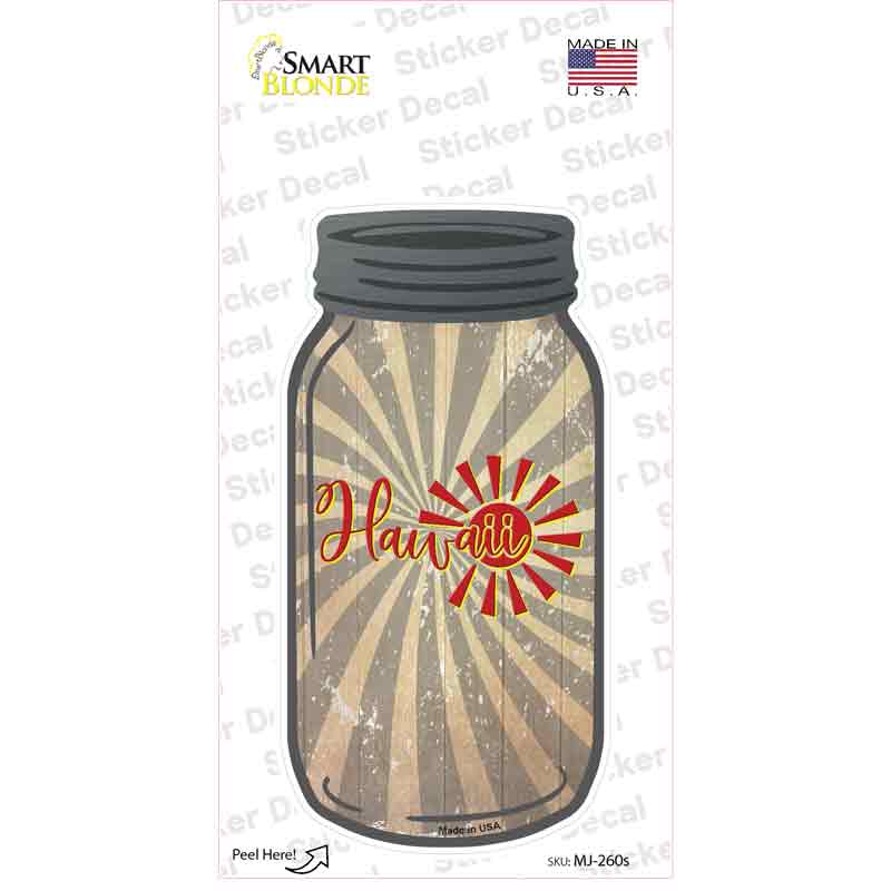 Hawaii Sun Novelty Mason Jar Sticker Decal