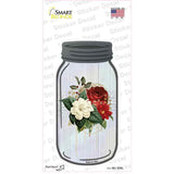Red And White Flowers With Notes Novelty Mason Jar Sticker Decal
