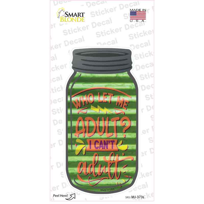 Who Let Me Adult Corrugated Novelty Mason Jar Sticker Decal