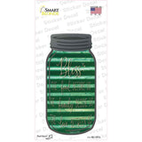 Bless Food Family Love Corrugated Green Novelty Mason Jar Sticker Decal