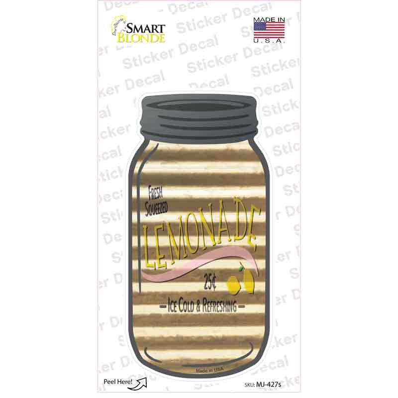 Fresh Lemonade Corrugated Novelty Mason Jar Sticker Decal
