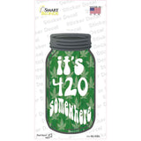 420 Somewhere Novelty Mason Jar Sticker Decal