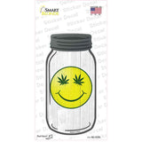 Smiley Marijuana Leaf Novelty Mason Jar Sticker Decal