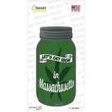 Get High Massachusetts Green Novelty Mason Jar Sticker Decal