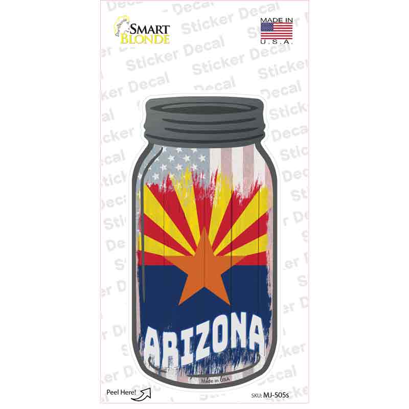Arizona | USA Flag Novelty Mason Jar Sticker Decal