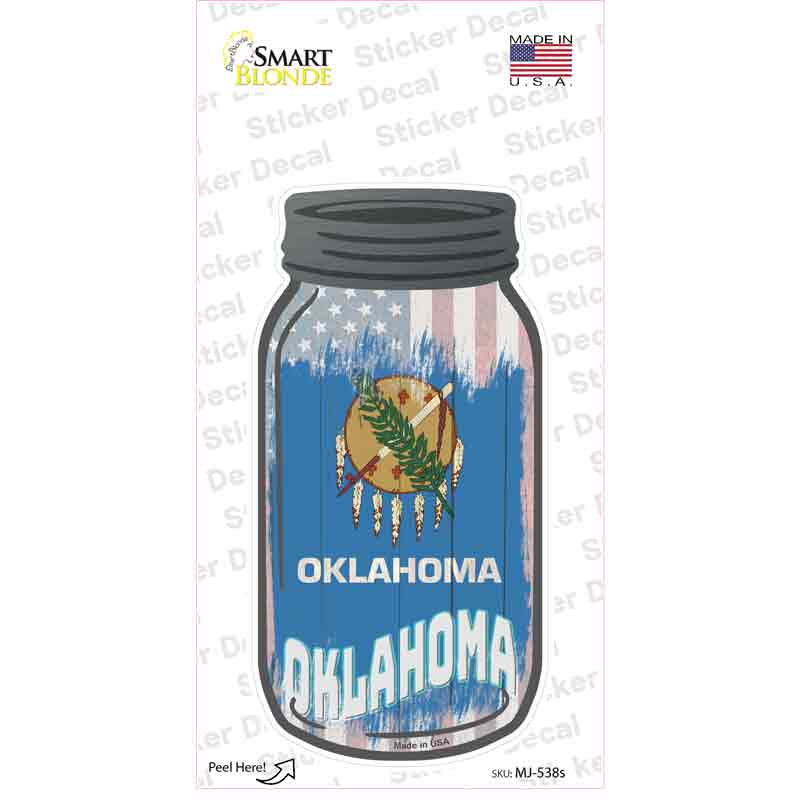 Oklahoma | USA Flag Novelty Mason Jar Sticker Decal