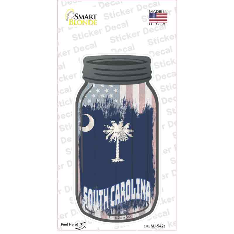 South Carolina | USA Flag Novelty Mason Jar Sticker Decal