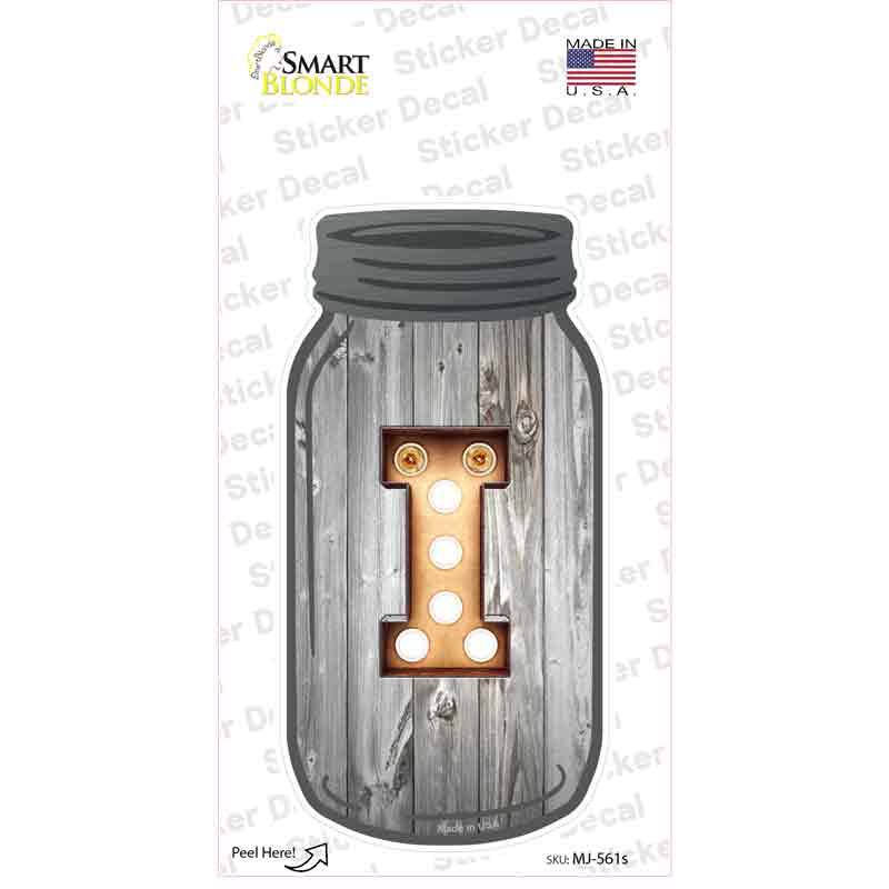 I Bulb Lettering Novelty Mason Jar Sticker Decal