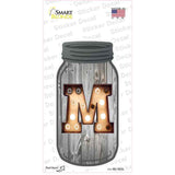 M Bulb Lettering Novelty Mason Jar Sticker Decal