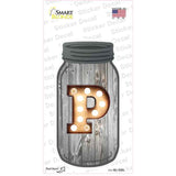 P Bulb Lettering Novelty Mason Jar Sticker Decal