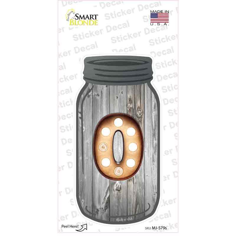 0 Bulb Lettering Novelty Mason Jar Sticker Decal