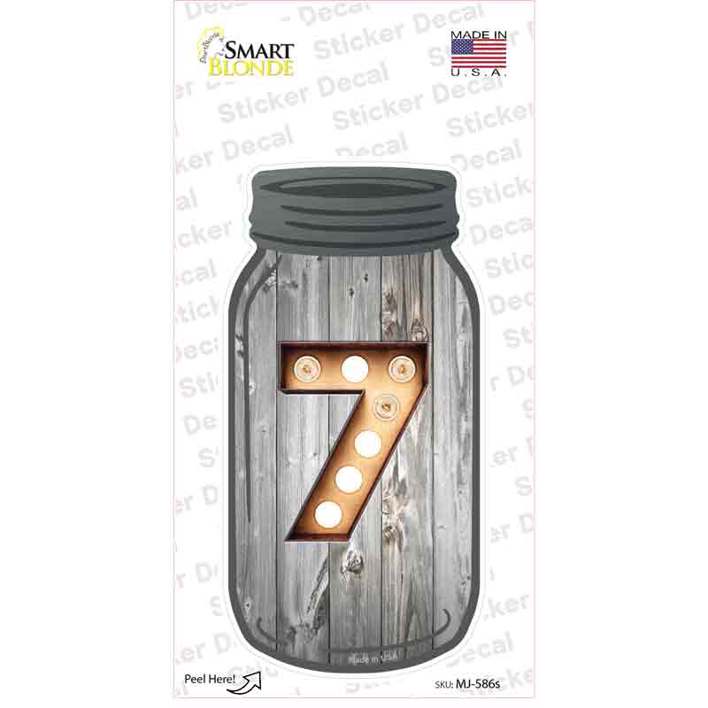7 Bulb Lettering Novelty Mason Jar Sticker Decal