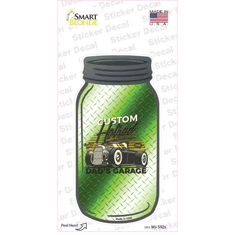Custom Hot Rod Green Diamond Novelty Mason Jar Sticker Decal